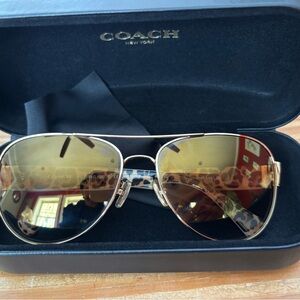 Coach Gold Aviator Sunglasses